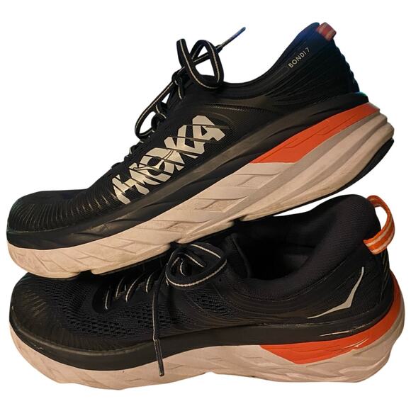 Hoka Shoes - Hoka One One Bondi, Women’s Sneakers, Size 7.5, Navy Blue/Gray/Orange